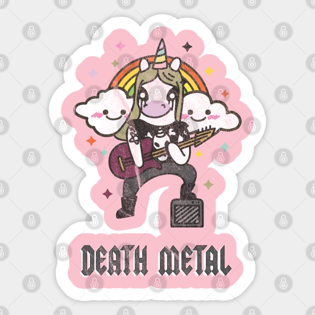 Death Metal Unicorn Sticker by BasicBeach